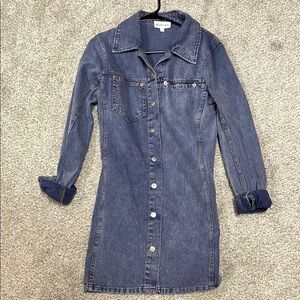 Blue Denim Button-Up Dress
